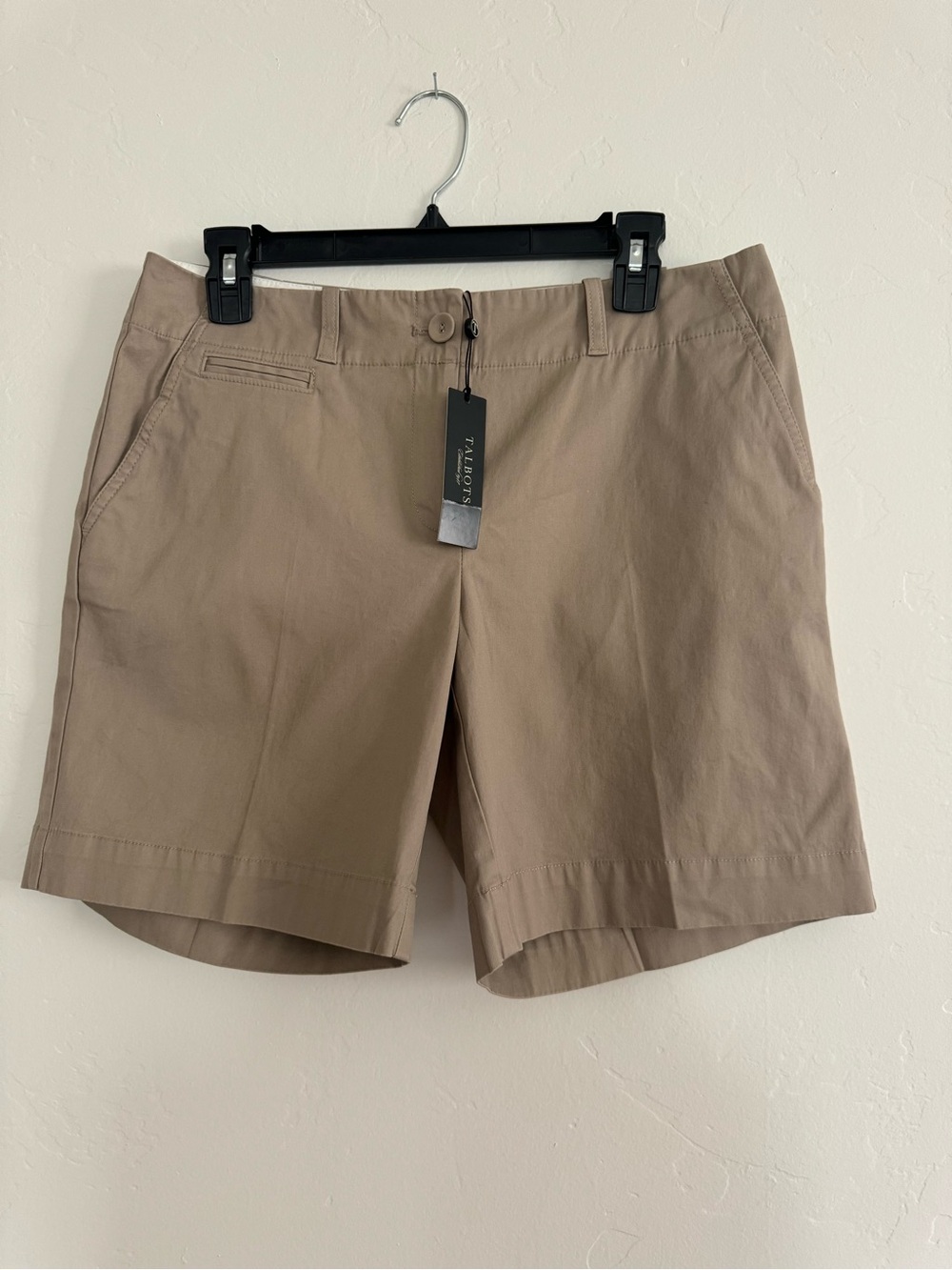 Talbots Women's Tan Cotton Blend Bermuda Shorts